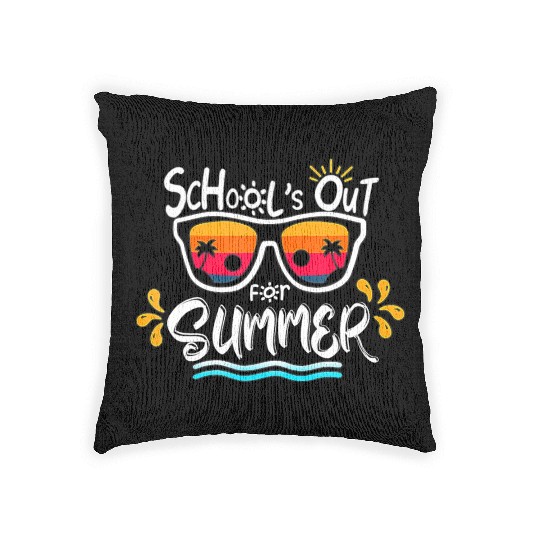 Schools Out For Summer Last Day Of School Teacher Woven Pillows