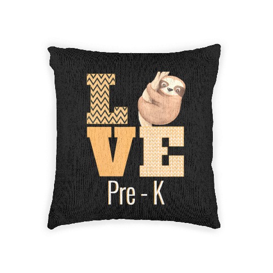 Love Pre-K Sloth Pre-K Teacher Back To School Woven Pillows