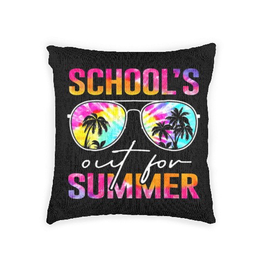 Last Day Of School Schools Out For Summer Teacher Woven Pillows