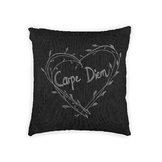 Carpe Diem Quote Heart Twigs Woven Pillows