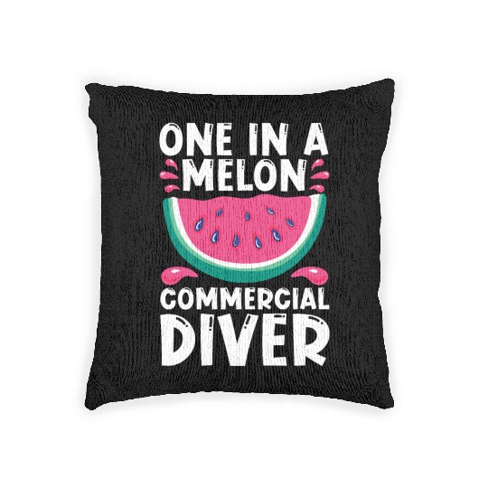 Diving Diver Melon Commercial Diving Woven Pillows