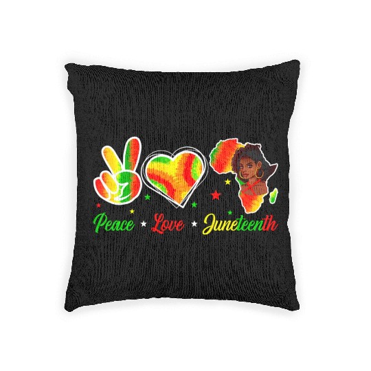 Peace Love Junenth 1865 Emancipation Day Black His Woven Pillows