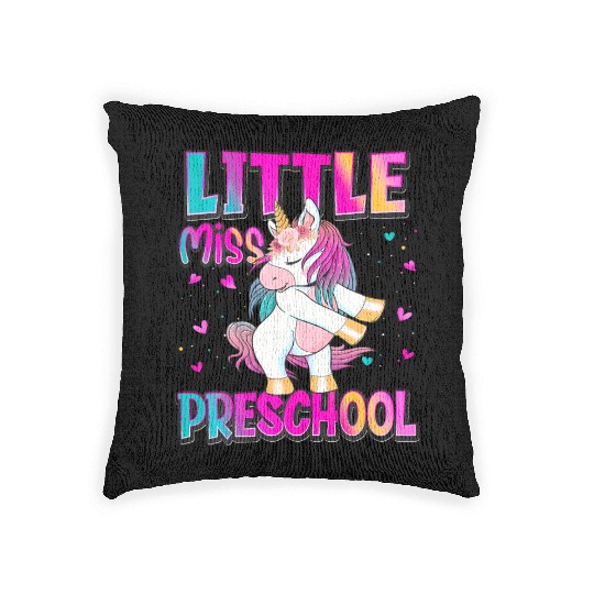 Little Miss Preschool Back To School Girls Prescho Woven Pillows