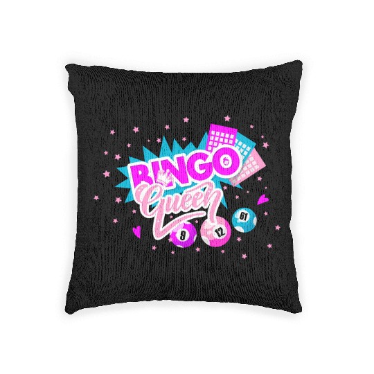 Bingo Queen Pocket Balls Fun Woven Pillows