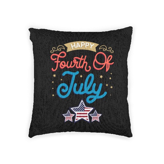 Happy Fourth of July Julie 4th Independence Day Fu Woven Pillows