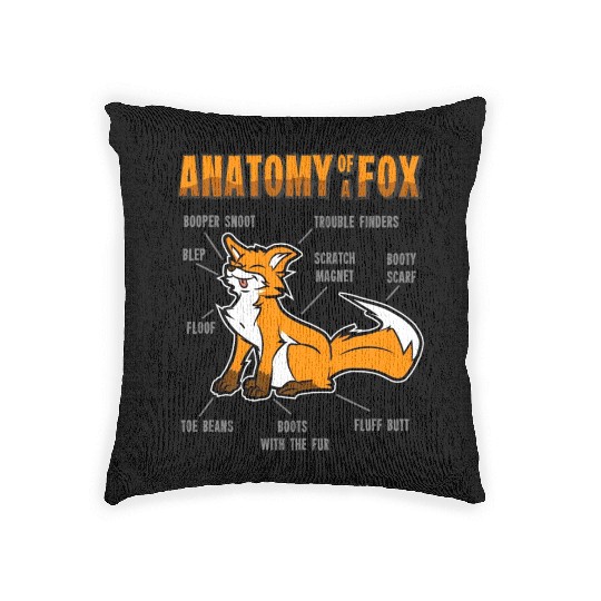 Anatomy Fox Furry Fursona Woven Pillows