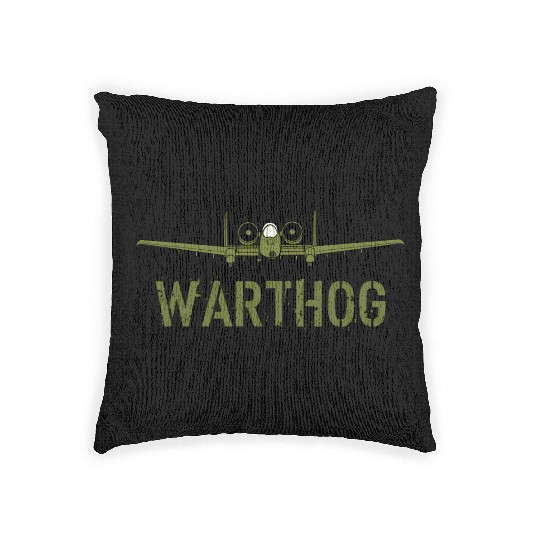 Olive Green A-10 Warthog Art-Usa Military Jets Woven Pillows