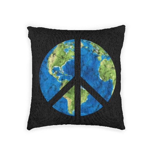 Peace On Earth World Peace Sign Woven Pillows