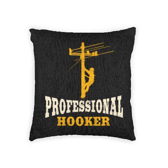 Lineman Line Worker Professional Hooker Woven Pillows