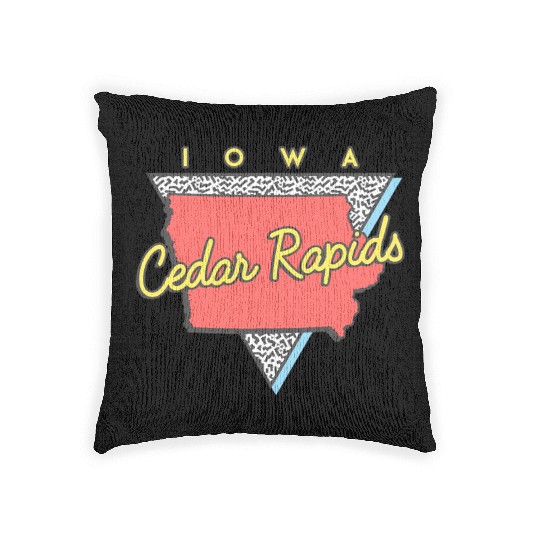 Cedar Rapids Iowa Triangle Ia City Woven Pillows