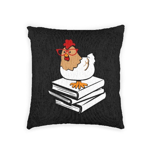 Chicken Book Nerd Love Reading Farm Woven Pillows
