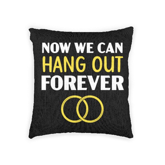 Bride And Groom Wedding Day Marriage Just Married Woven Pillows