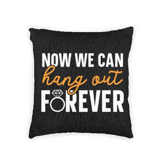 Bride And Groom Wedding Day Marriage Just Married Woven Pillows