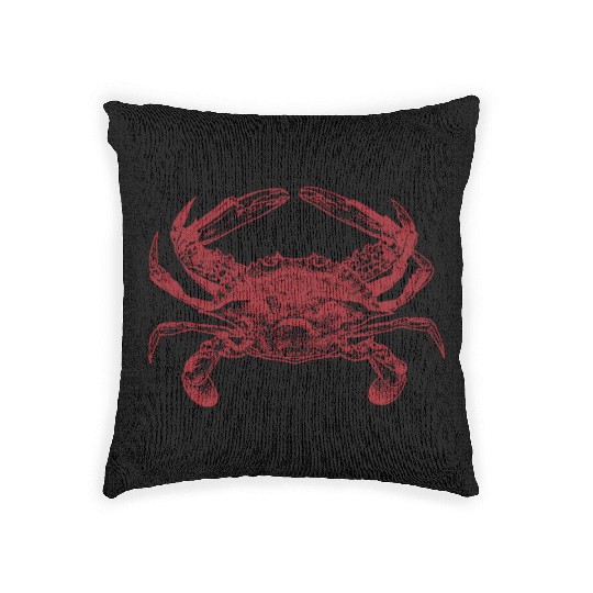 Red Crab Woven Pillows