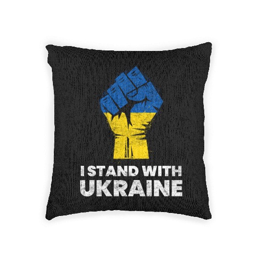 Ukrainian Flag I Stand With Ukraine Flag Woven Pillows