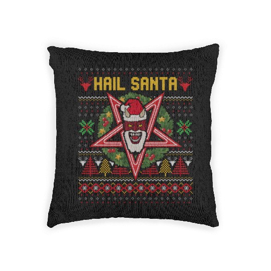 Hail Santa Weird Woven Pillows