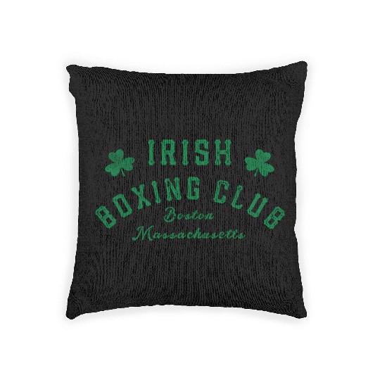 Irish Bong Club Boston Massachusetts Shamrock Woven Pillows