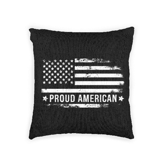 I Am A Proud American And Patriot Woven Pillows