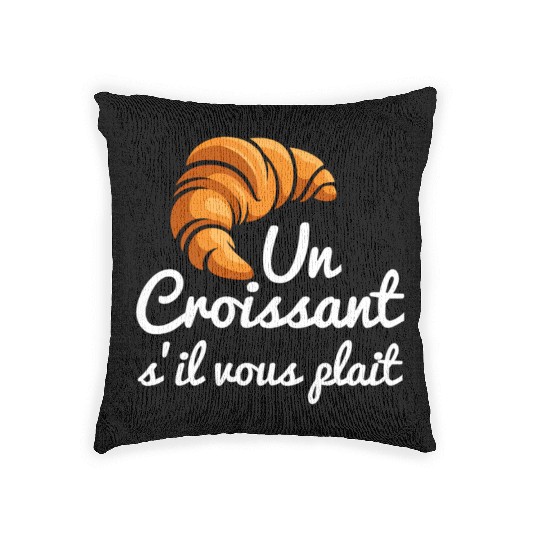 French Croissant Bread Un Croissant S'Il Vous Woven Pillows