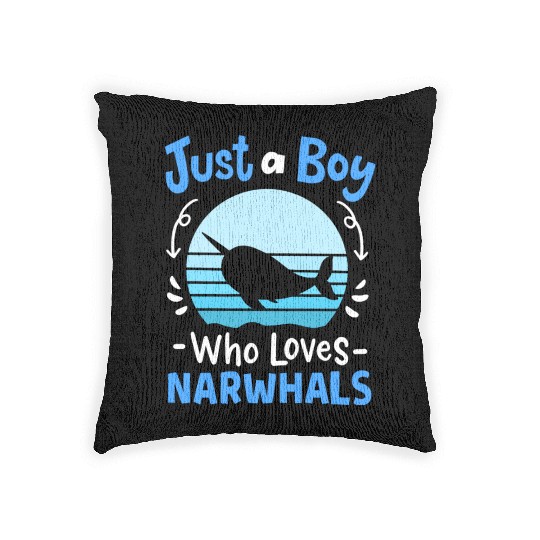 Narwhals Whales Narwhal Lover Retro Woven Pillows