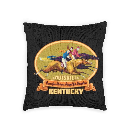 Louisville Kentucky Horse Racing Bourbon Derby Woven Pillows