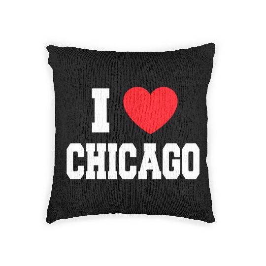 I Love Chicago Woven Pillows