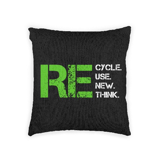Reduce Reuse Recycle Rethink World Environment Day Woven Pillows