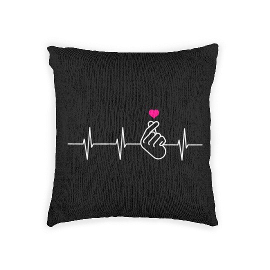 K-Pop Heartbeat K-Drama Heart Hand Korean Pop Woven Pillows