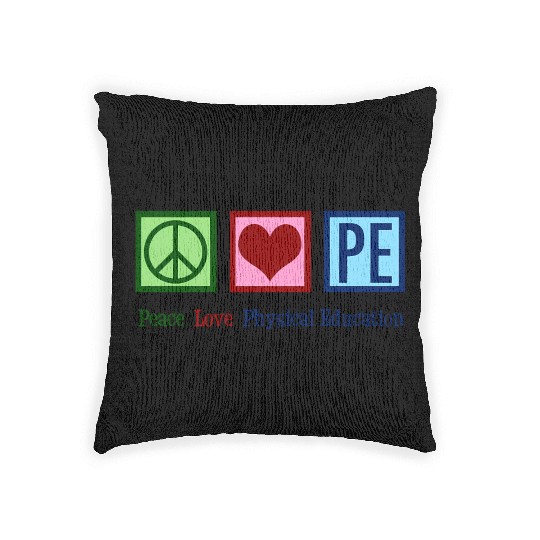 Peace Love Pe Teacher Physical Education Woven Pillows
