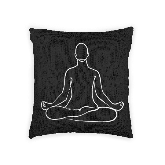 Yoga Teacher Namaste One Line Meditation Buddhism Woven Pillows