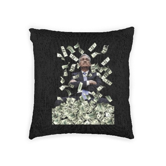 Jerome Powell Money Printer Stock Market Woven Pillows