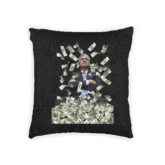 Jerome Powell Money Printer Stock Market Woven Pillows