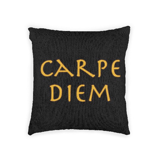 Carpe Diem Happiness Inration For Busy People Woven Pillows