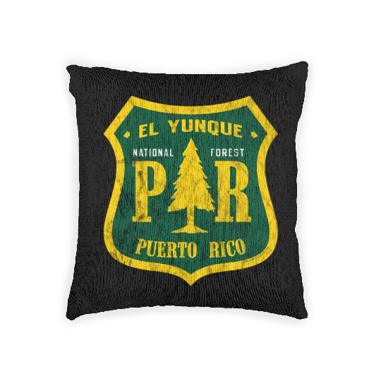 El Yunque National Forest Puerto Rico Shield Look Woven Pillows
