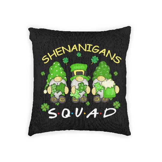 St Patrick'S Day Shenanigans Squad Three Gnomes Woven Pillows