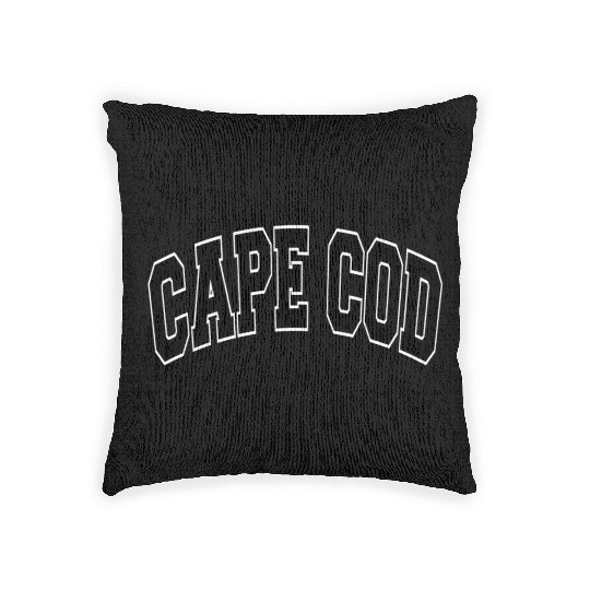 Cape Cod Massachusetts Varsity Style Black Text Woven Pillows