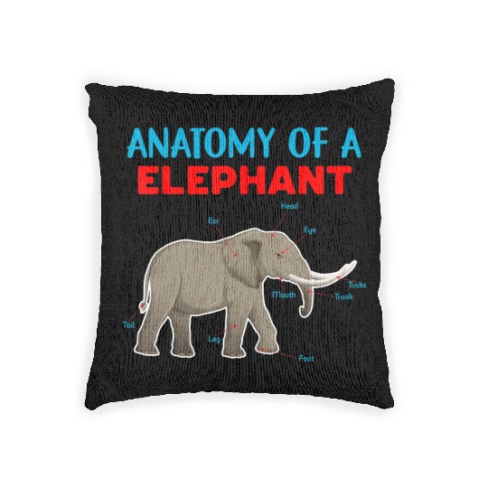 Anatomy Of A Elephant Educational Elephant Love Woven Pillows
