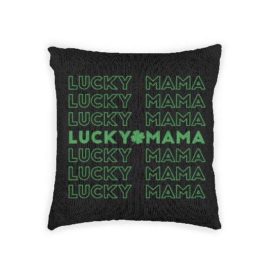Lucky Mama Shamrock St Patric Day Woven Pillows