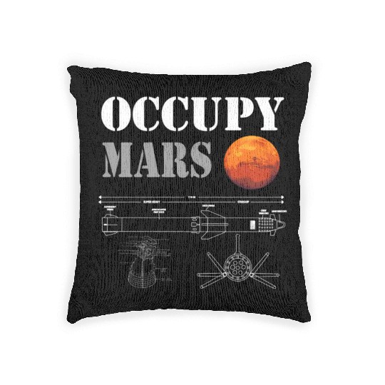Occupy Mars Starship Rocket Woven Pillows