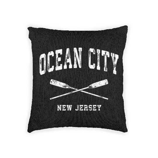 Ocean City New Jersey Nautical Crossed Oars Woven Pillows
