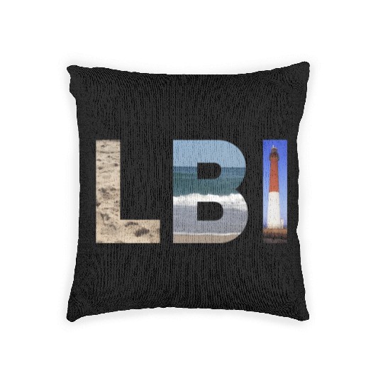 Lbi Long Beach Island Nj Photo Beach Ocean Woven Pillows