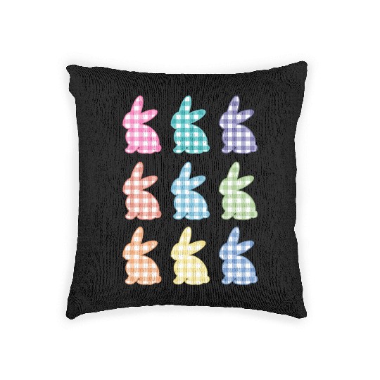 Easters For Plaid Easter Bunny Gingham Woven Pillows