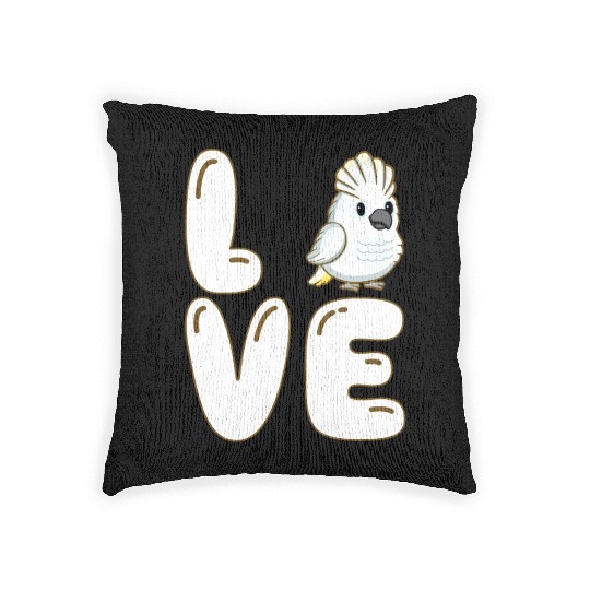 Love Cockatoo Bird Woven Pillows