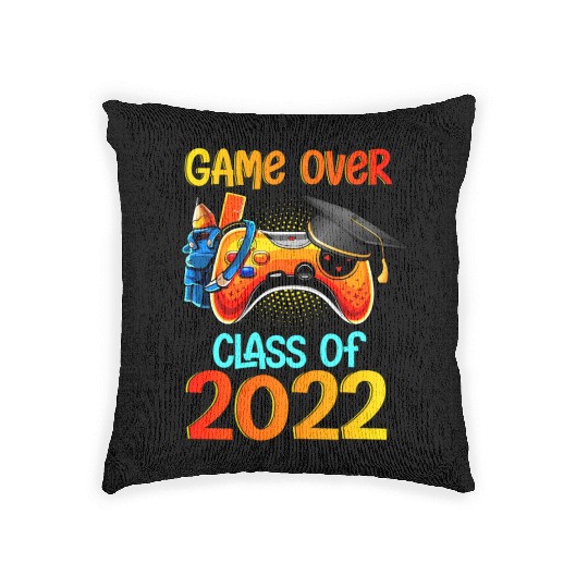 Game Over Class Of 2022 Video Games Graduation Woven Pillows