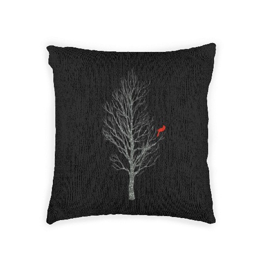 Winter Tree W Cardinal Bird Woven Pillows