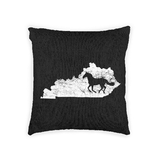 Kentucky Map Horse Kentucky Woven Pillows