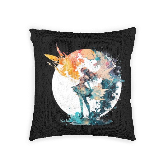 Watercolor Fairy Art Fairycore Grunge Pastel Goth Woven Pillows