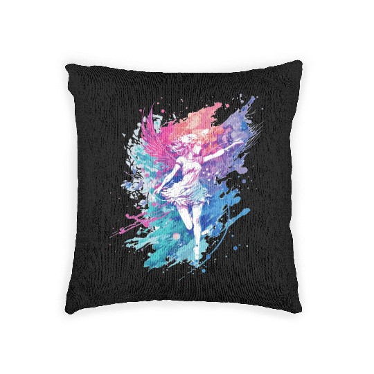 Watercolor Fantasy Fairy Grunge Pastel Goth Butter Woven Pillows