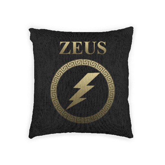 Zeus Ancient Greek God Thunderbolt Woven Pillows