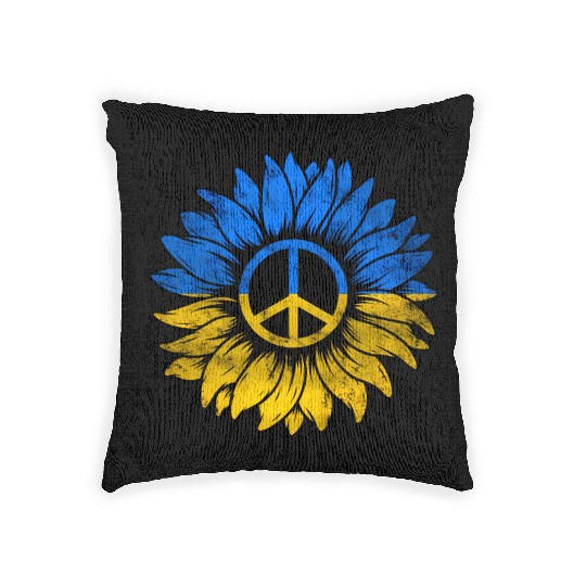 Ukrainian Flag Ukraine Flag Sunflower Woven Pillows